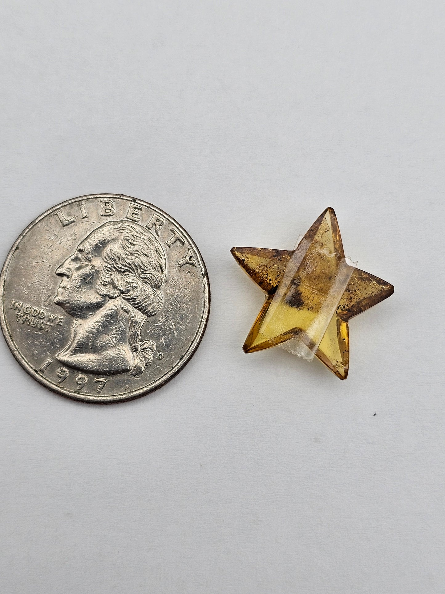 Amber authentic star cabochon large