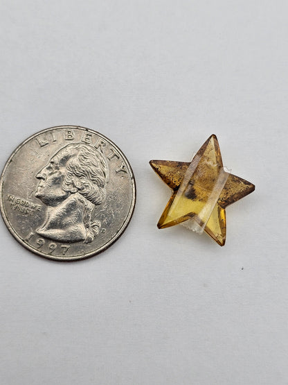 Amber authentic star cabochon large