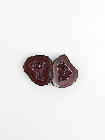Tabasco Geode Cabochon Pair | Natural Mexican Geode