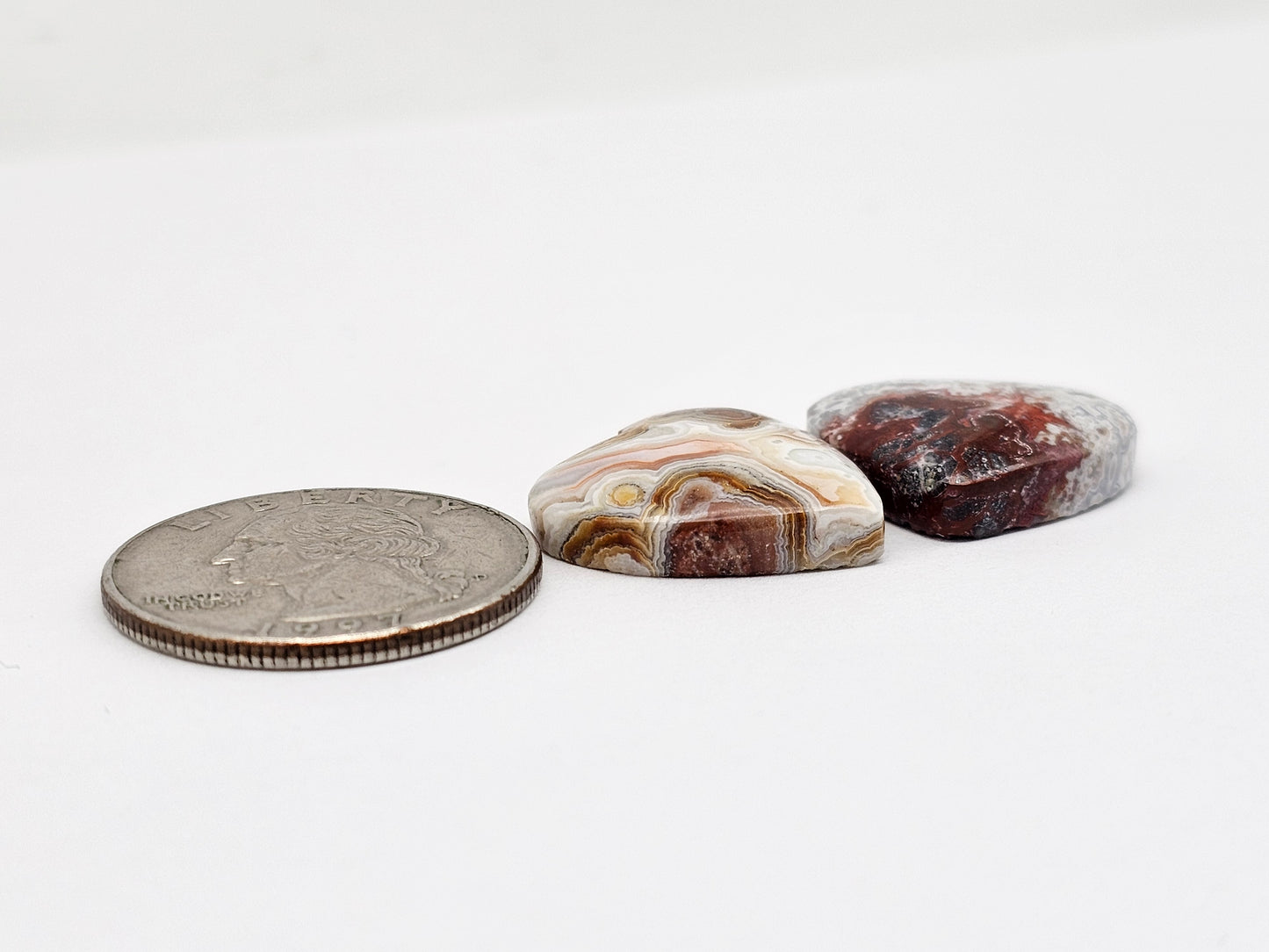 Mexican Crazy Lace Agate Pair Cabochons