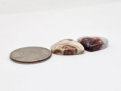 Mexican Crazy Lace Agate Pair Cabochons