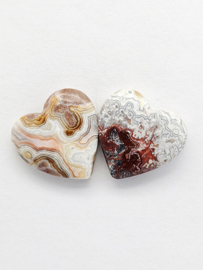 Mexican Crazy Lace Agate Pair Cabochons