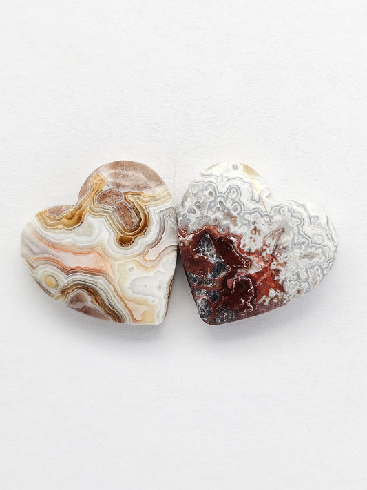 Mexican Crazy Lace Agate Pair Cabochons