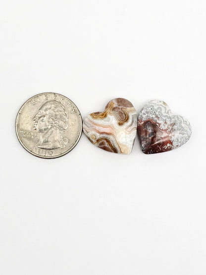 Mexican Crazy Lace Agate Pair Cabochons