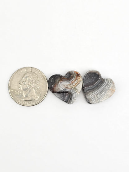 Mexican Crazy Lace Agate Pair Cabochons