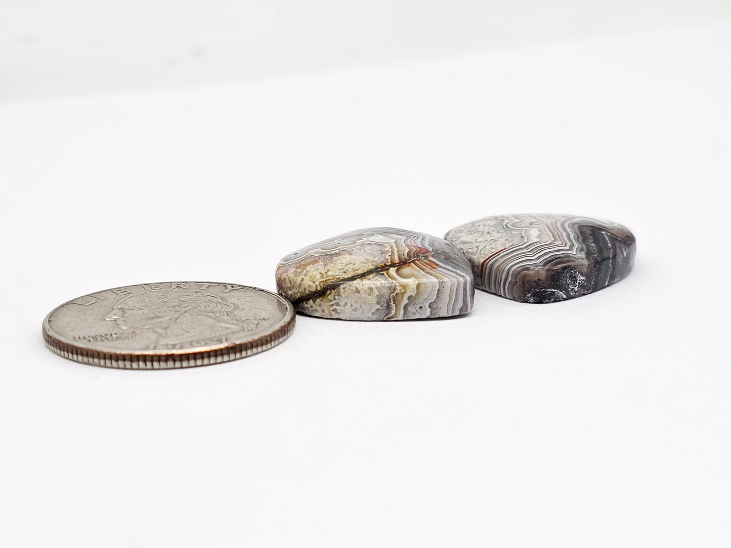 Mexican Crazy Lace Agate Pair Cabochons