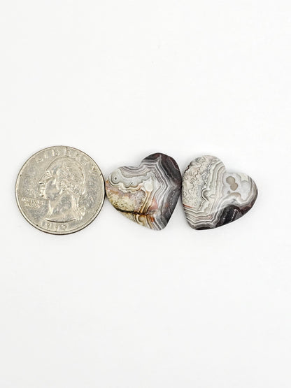 Mexican Crazy Lace Agate Pair Cabochons