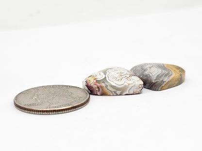Mexican Crazy Lace Agate Pair Cabochons