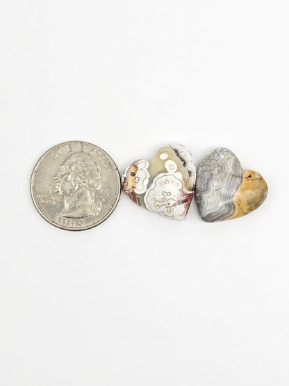 Mexican Crazy Lace Agate Pair Cabochons