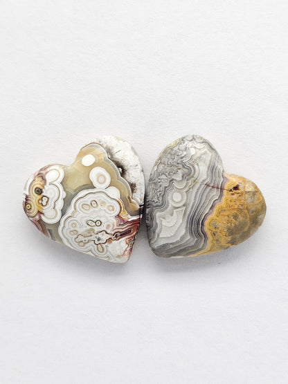 Mexican Crazy Lace Agate Pair Cabochons