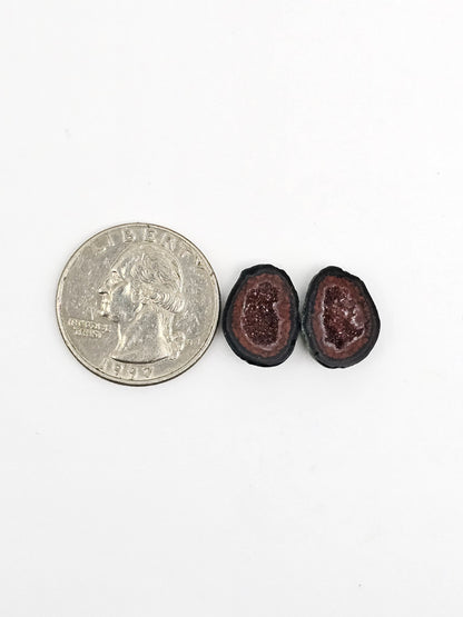 Tabasco Geode Cabochon Pair | Natural Mexican Geode