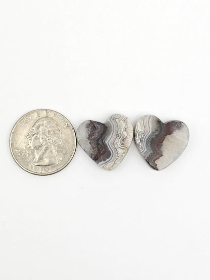 Mexican Crazy Lace Agate Pair Cabochons