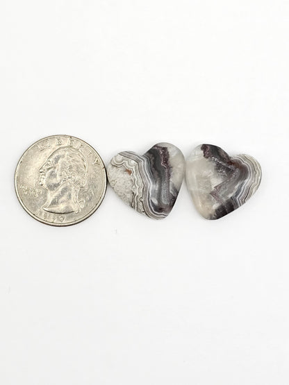 Mexican Crazy Lace Agate Pair Cabochons