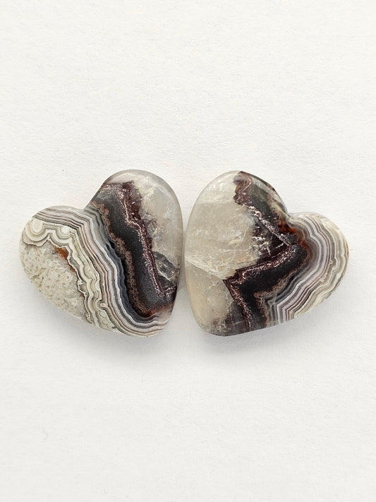 Mexican Crazy Lace Agate Pair Cabochons