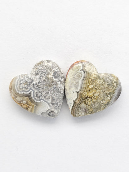 Mexican Crazy Lace Agate Pair Cabochons