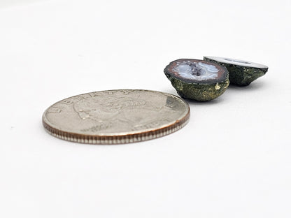 Tabasco Geode Cabochon Pair | Natural Mexican Geode