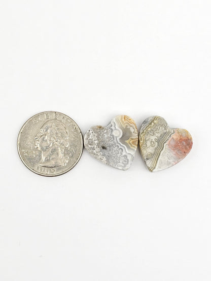 Mexican Crazy Lace Agate Pair Cabochons