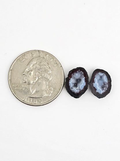 Tabasco Geode Cabochon Pair | Natural Mexican Geode