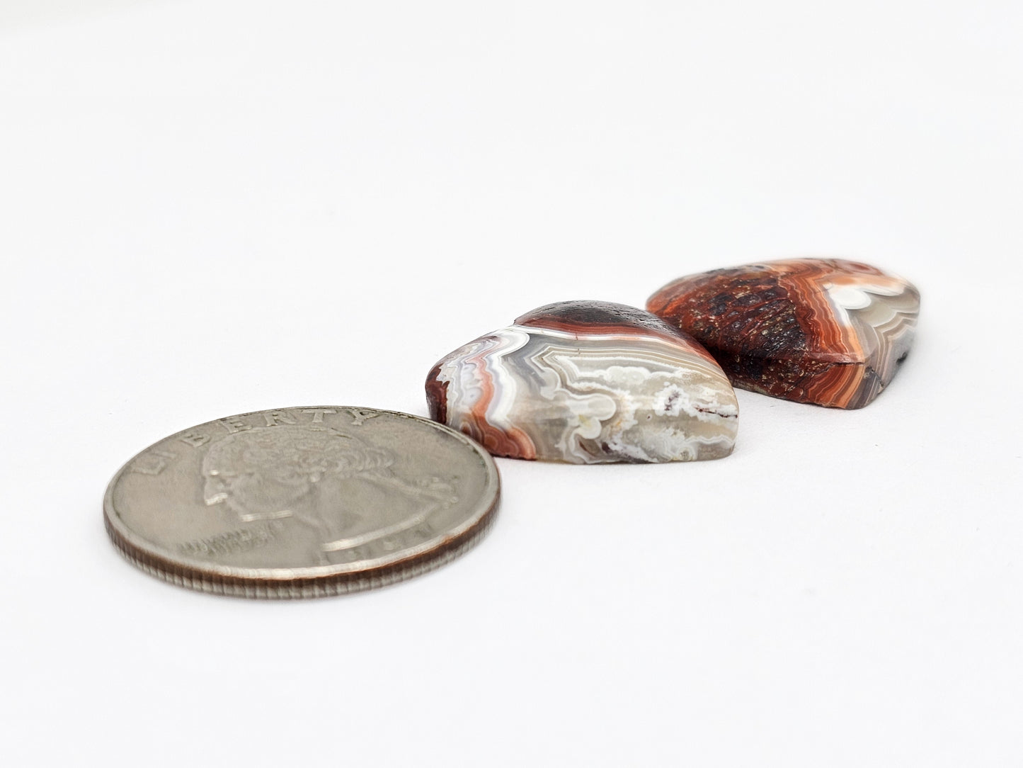 Mexican Crazy Lace Agate Pair Cabochons