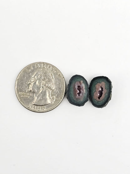 Tabasco Geode Cabochon Pair | Natural Mexican Geode