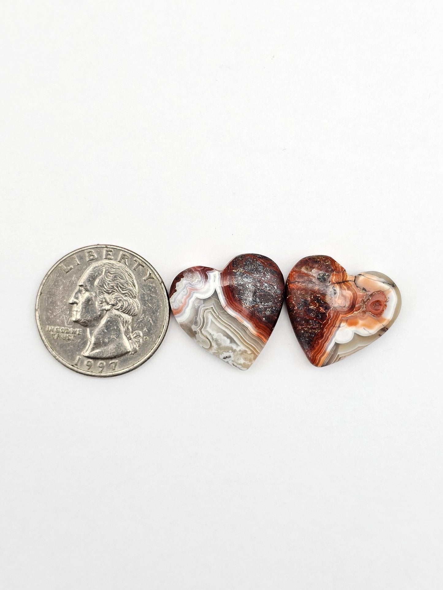 Mexican Crazy Lace Agate Pair Cabochons