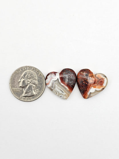 Mexican Crazy Lace Agate Pair Cabochons
