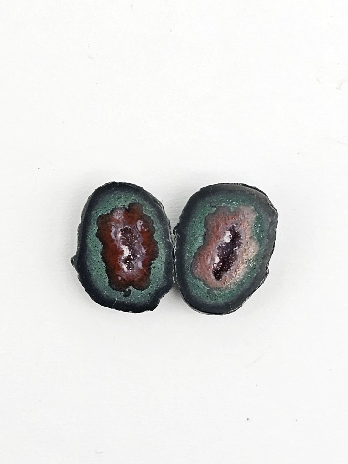 Tabasco Geode Cabochon Pair | Natural Mexican Geode