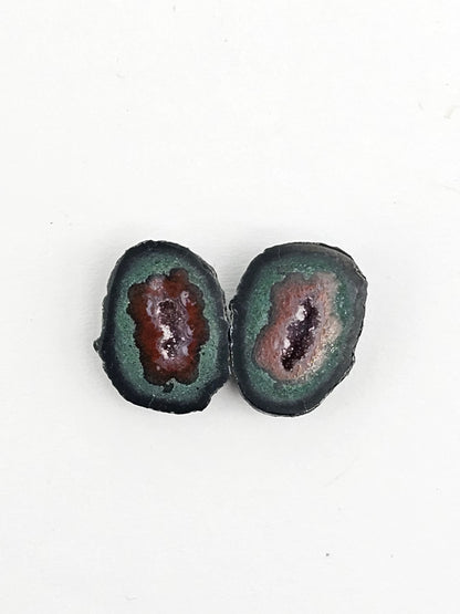 Tabasco Geode Cabochon Pair | Natural Mexican Geode