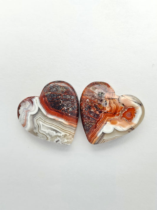 Mexican Crazy Lace Agate Pair Cabochons