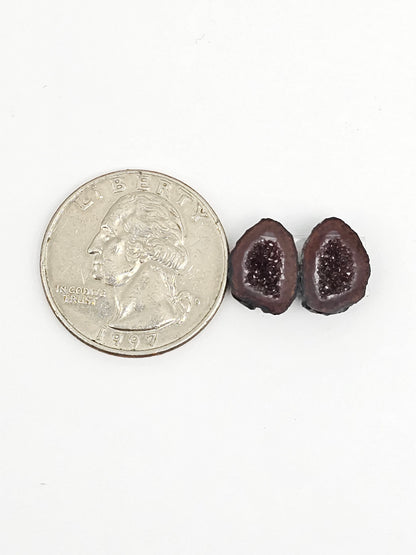 Tabasco Geode Cabochon Pair | Natural Mexican Geode