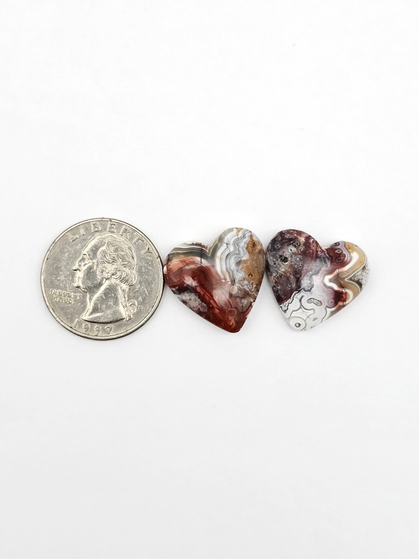 Mexican Crazy Lace Agate Pair Cabochons