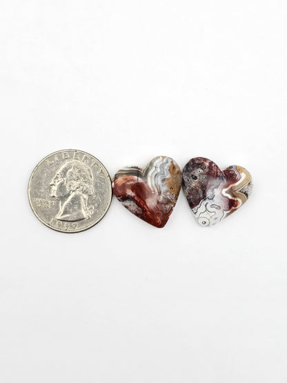 Mexican Crazy Lace Agate Pair Cabochons