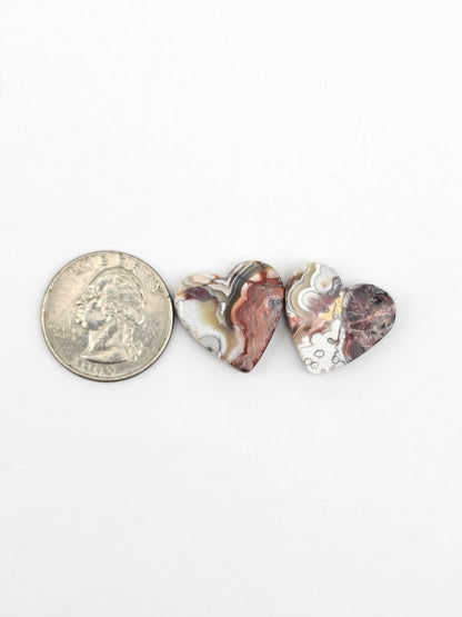 Mexican Crazy Lace Agate Pair Cabochons