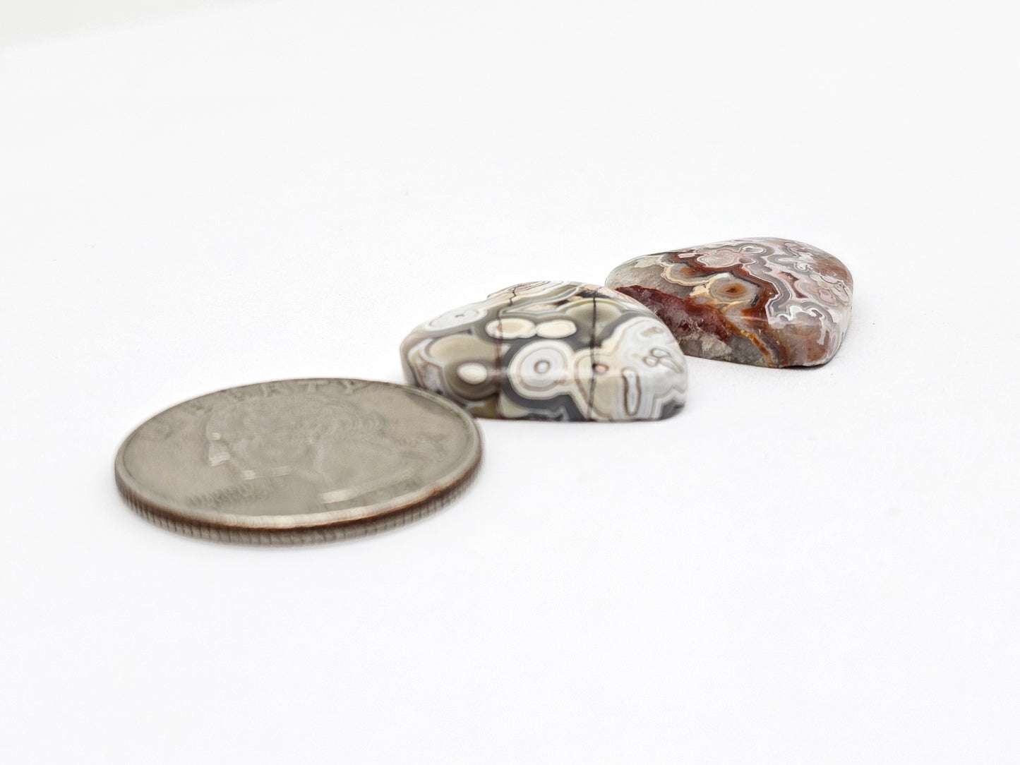 Mexican Crazy Lace Agate Pair Cabochons