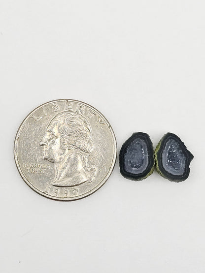 Tabasco Geode Cabochon Pair | Natural Mexican Geode