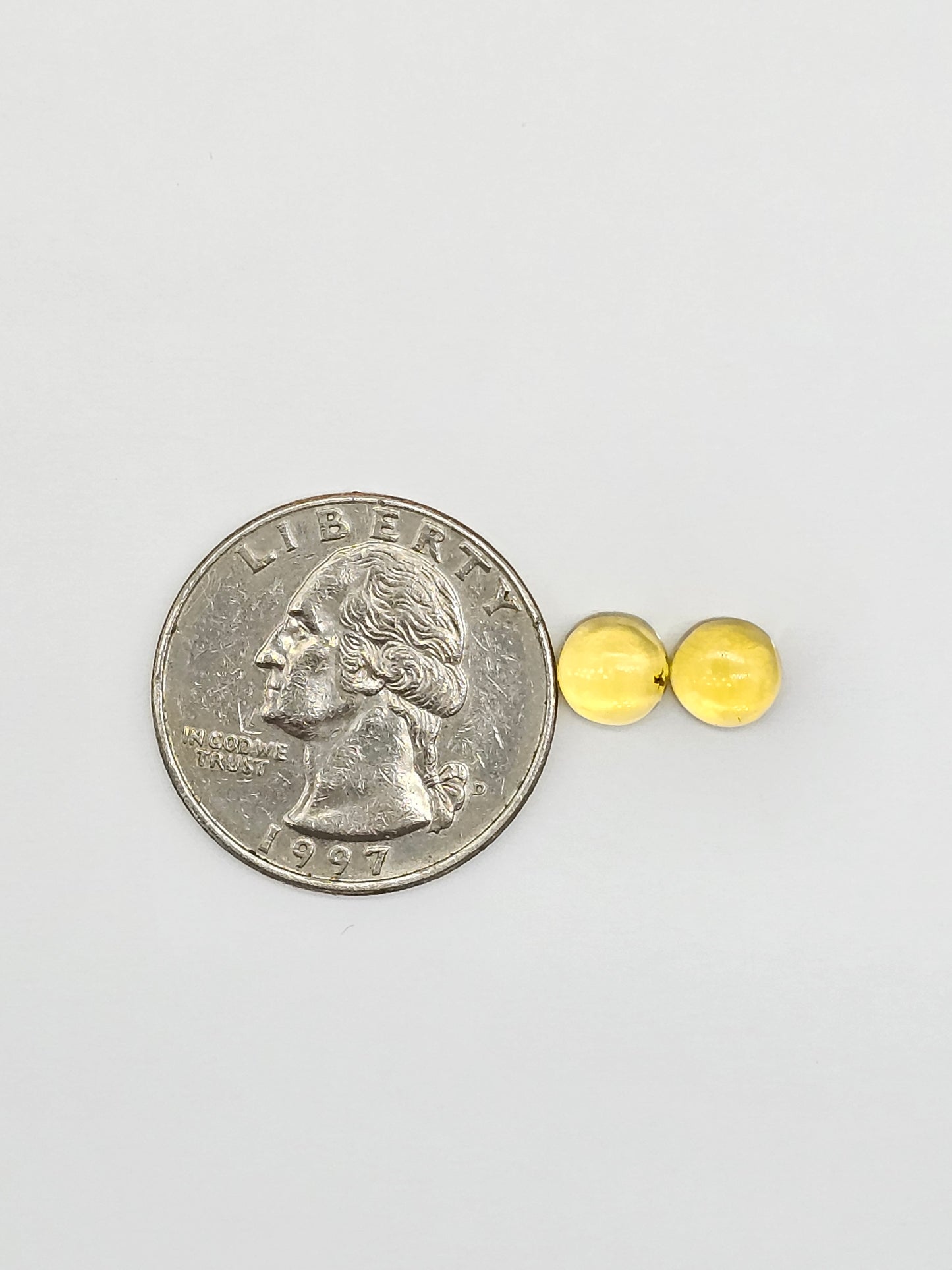 Amber cabochon pair | Artisan Cut Gemstone