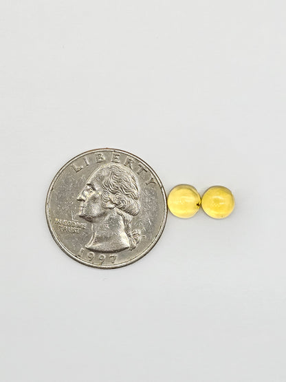 Amber cabochon pair | Artisan Cut Gemstone
