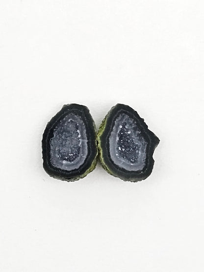 Tabasco Geode Cabochon Pair | Natural Mexican Geode