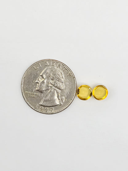 Amber cabochon pair | Artisan Cut Gemstone