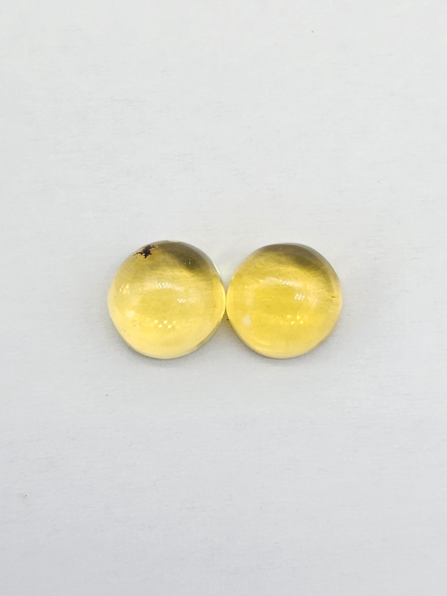 Amber cabochon pair | Artisan Cut Gemstone