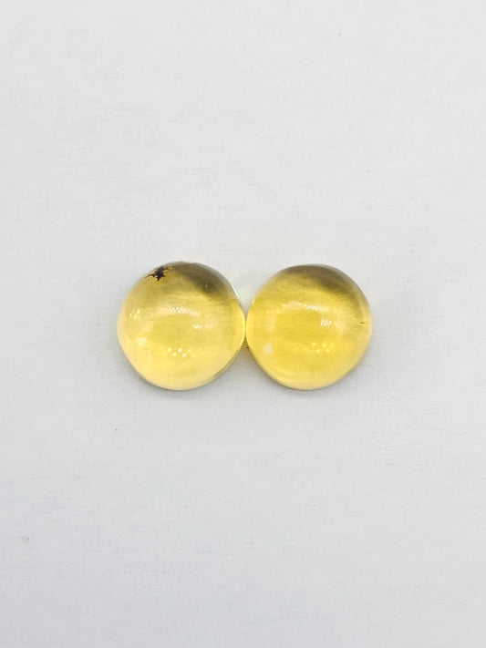 Amber cabochon pair | Artisan Cut Gemstone