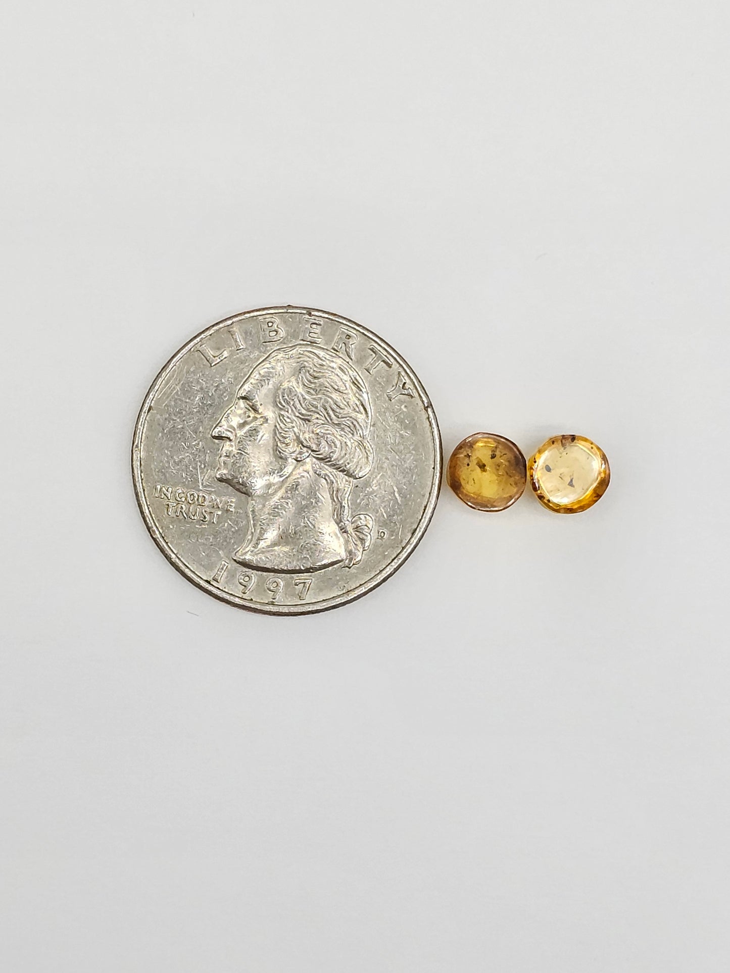 Amber cabochon pair | Artisan Cut Gemstone
