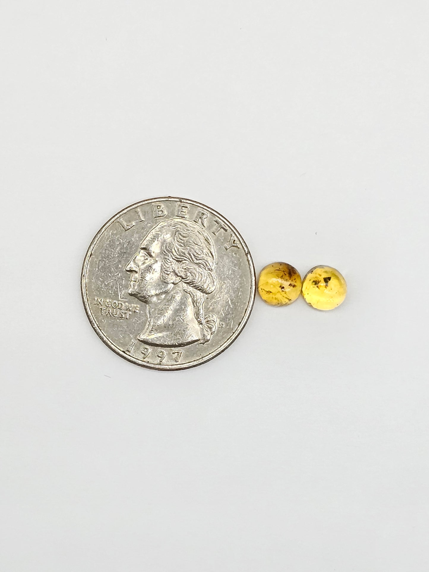 Amber cabochon pair | Artisan Cut Gemstone
