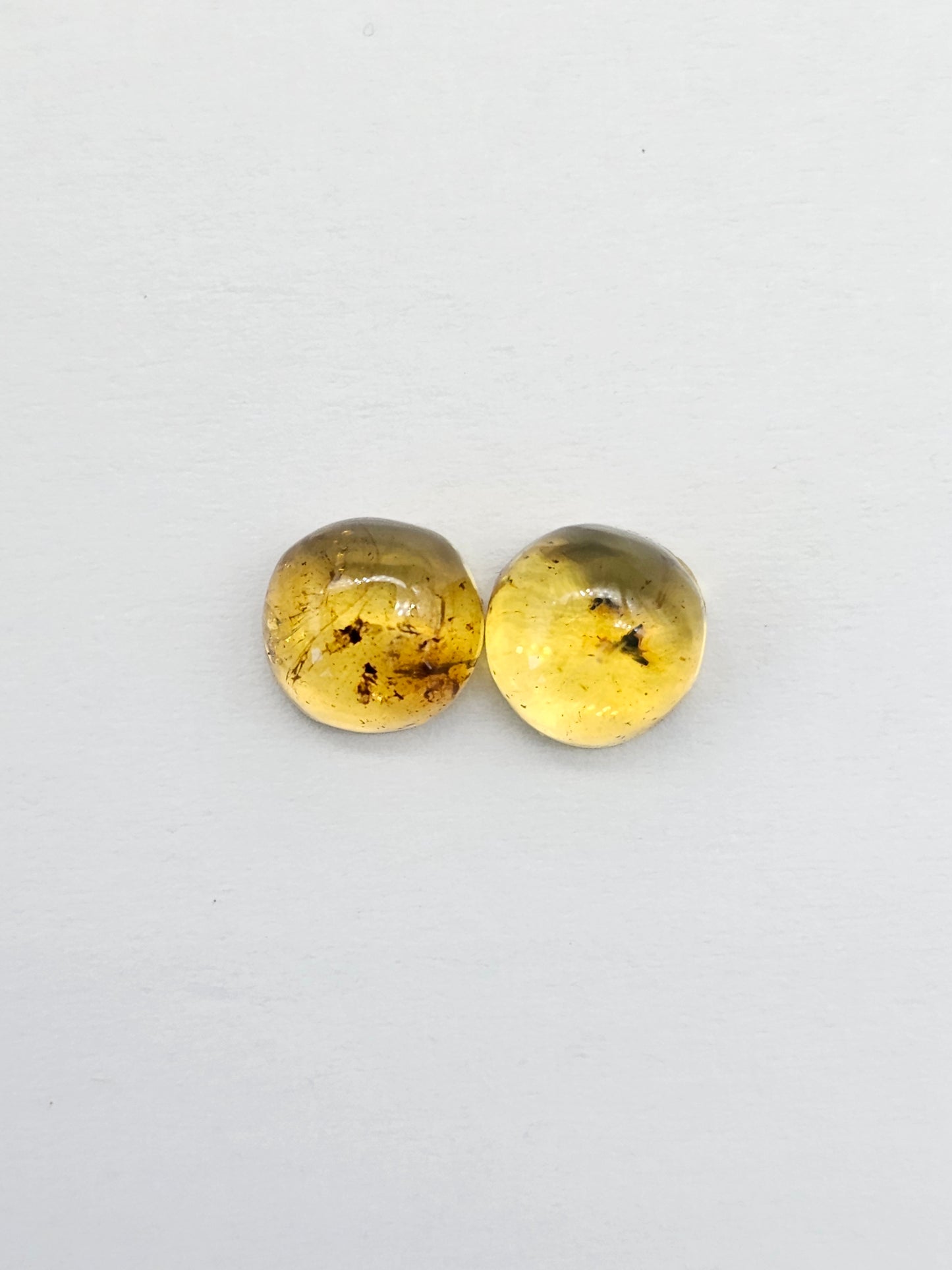 Amber cabochon pair | Artisan Cut Gemstone