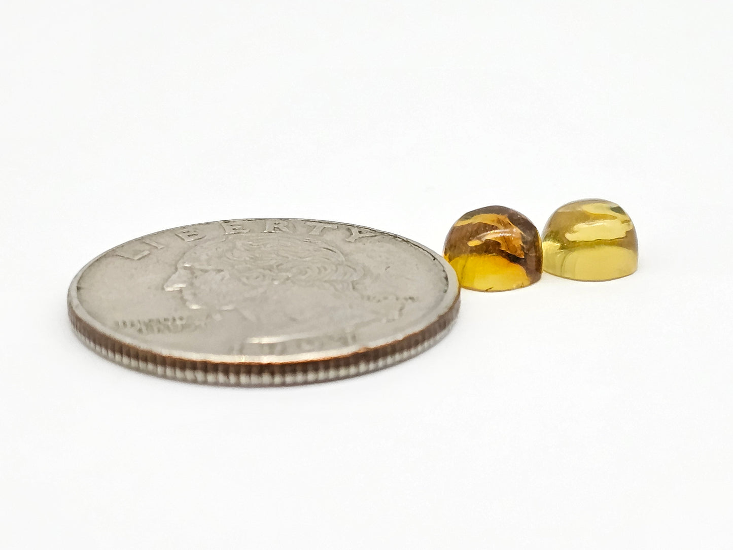Amber cabochon pair | Artisan Cut Gemstone