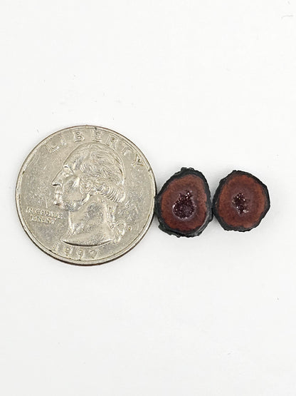 Tabasco Geode Cabochon Pair | Natural Mexican Geode