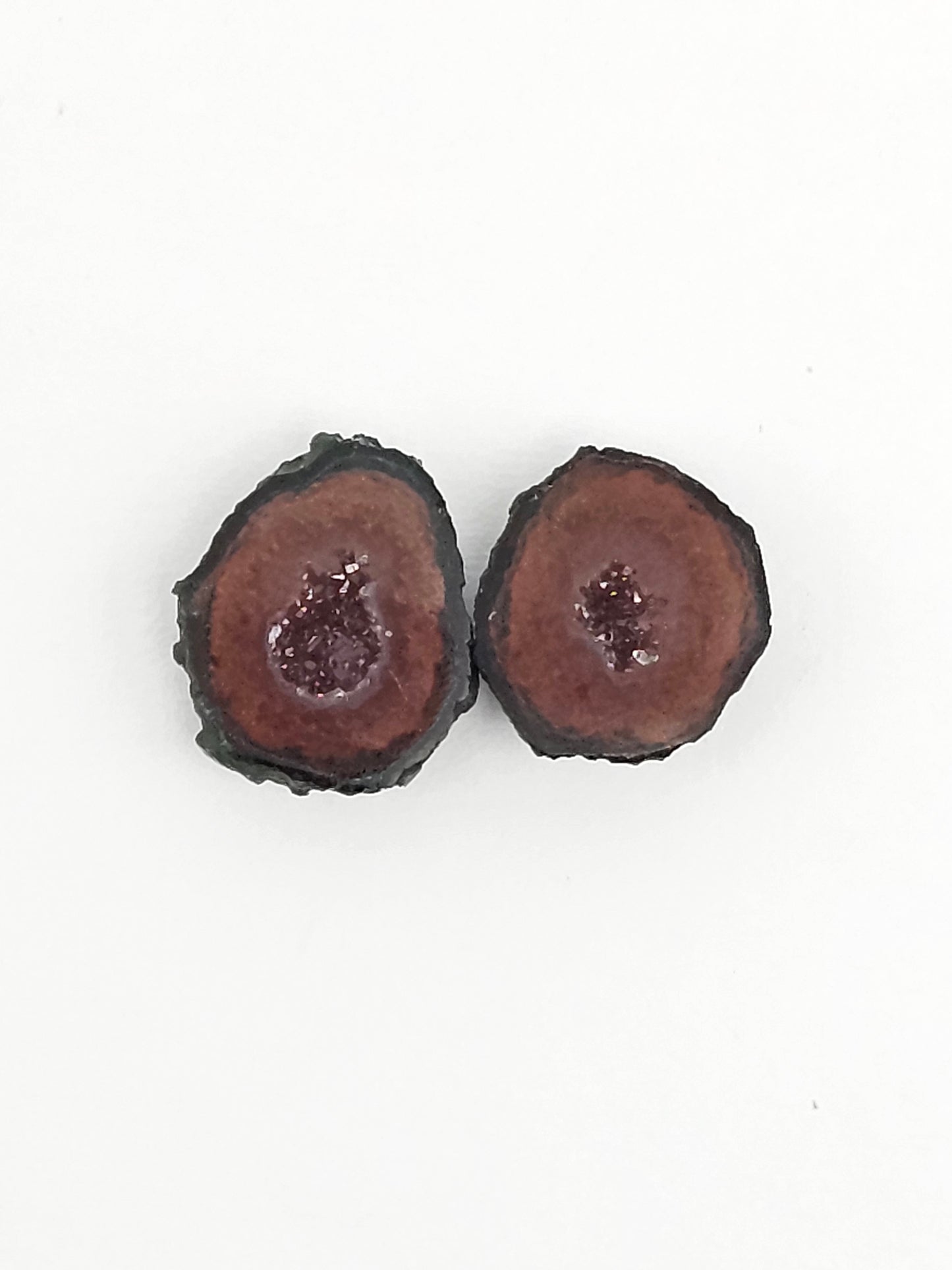 Tabasco Geode Cabochon Pair | Natural Mexican Geode