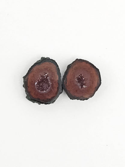 Tabasco Geode Cabochon Pair | Natural Mexican Geode