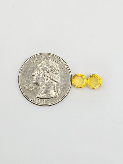 Amber cabochon pair | Artisan Cut Gemstone