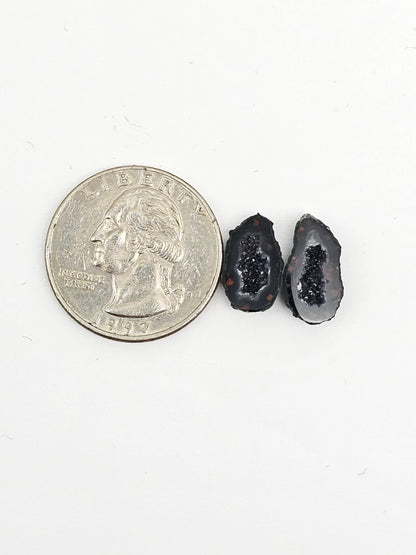 Tabasco Geode Cabochon Pair | Natural Mexican Geode